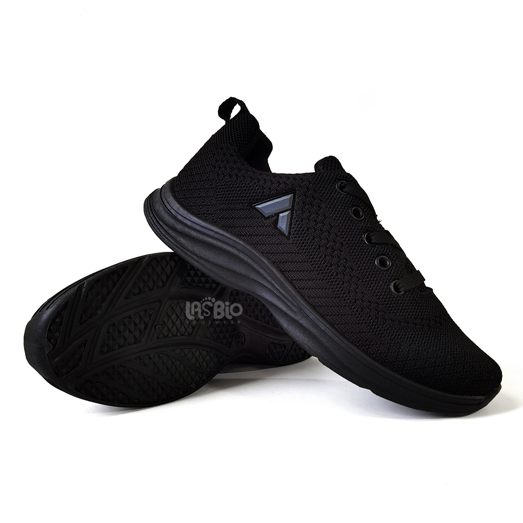 Sepatu Anak Remaja Sekolah Kasual Airmax Hitam Polos Size 35-38