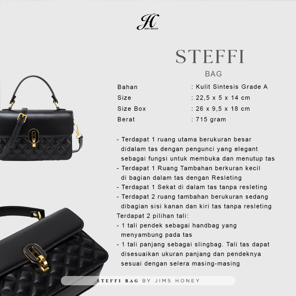 JIMS HONEY TAS SELEMPANG WANITA STEFFI BAG (FREE EXCLUSIVE BOX)