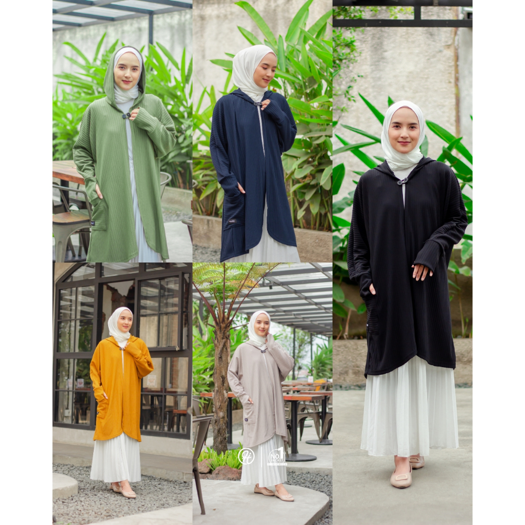 Hijacket Sylvania | Hijaket Jaket Outer Hijab Wanita Muslimah Syar'i