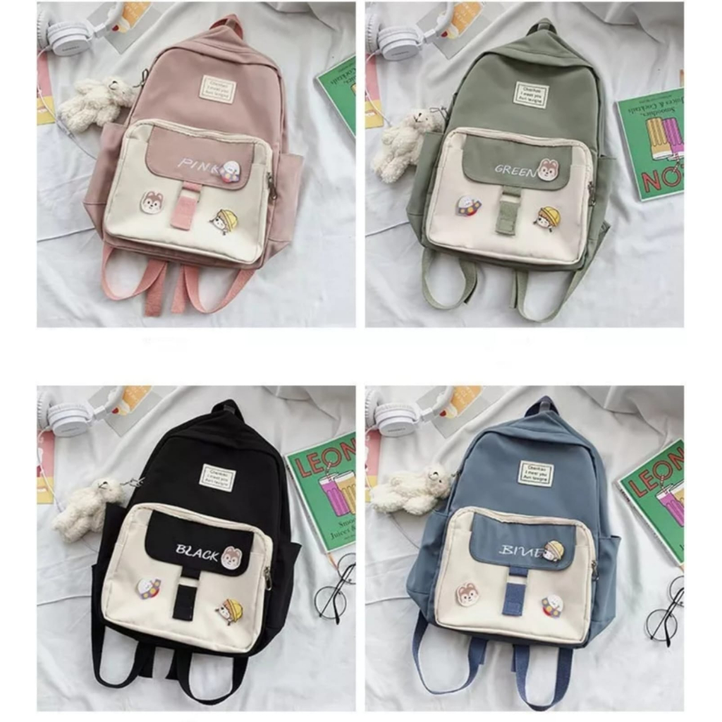 Tokoagung Tas beruang tedy bear bulu lucu imut gemoy Ransel Wanita Baru Boneka Mewah Ransel Kasual Tas Kepribadian Kartun Beruang Tas