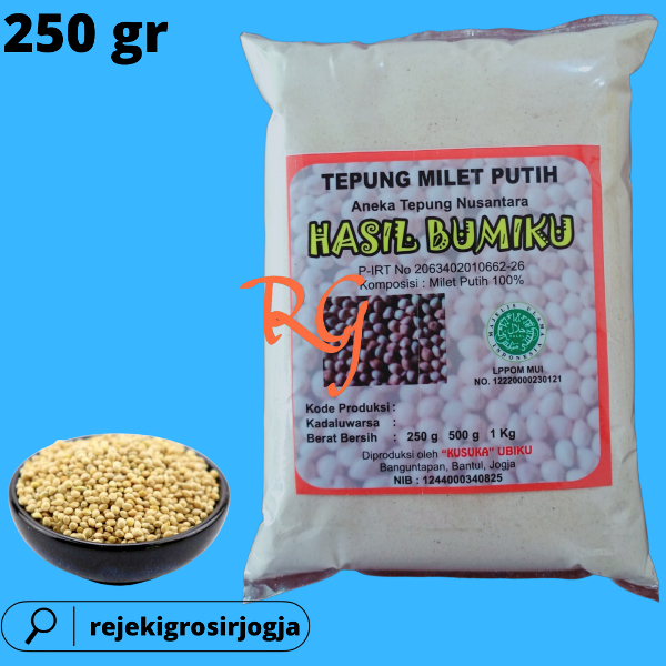 

Tepung Millet Putih Organik kemasan 250 gram/Tepung Milet Putih kemasan 250 gram/jewawut kemasan 250 gram