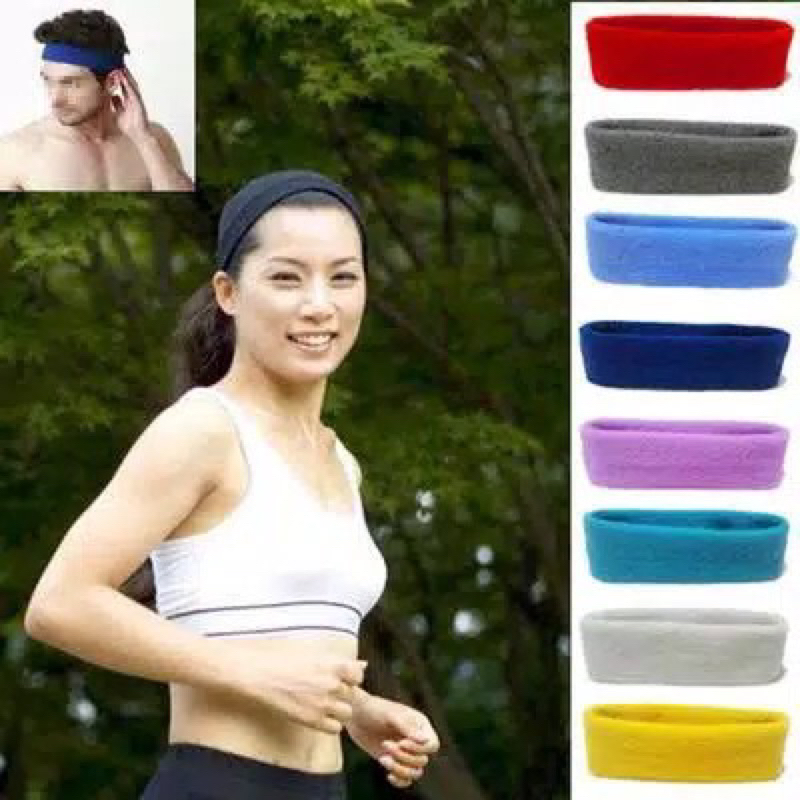 Headband Sport Olahraga Lari Fitness Sepeda Gym Yoga Pria Wanita Bando Rambut