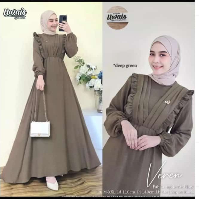 GAMIS WANITA VEREN DRESS BO BAHAN CRINKLE AIRFLOW SIZE M L XL DAN XXL LD 100 - 120 CM PB 140 CM GAMIS WANITA TERBARU 2023 KEKINIAN / DRESS CRINKLE WANITA JUMBO / MAXY DRESS WANITA JUMBO / FASHION MUSLIM MODERN