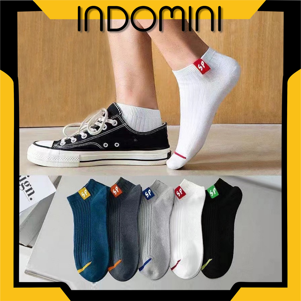 INDOMINI Kaos Kaki polos Import Korea / Kaos Kaki Motif hipster Cewek Cowok  KK141