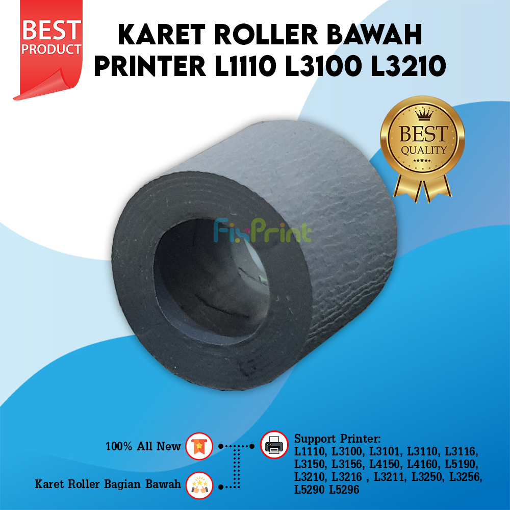 Karet Roller Bawah Epsn L1110 L1210 L1256 L3100 L3101 L3110 L3116 L3210 L3216 L3211 L3150 L3250 L3256 L3156 L4150 L4160 L5190 L5290 L5296 . Karet Roll Penarik Kertas Printer Ink Tank EcoTank L-1110 L-3110 L-3150 L-5190