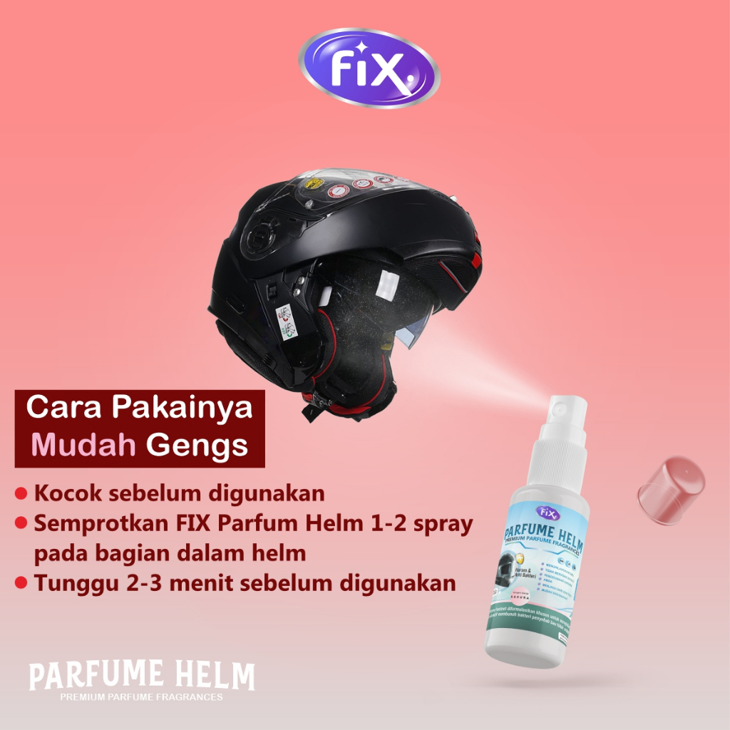 FIX - Parfume Helm Penghilang Bau dan Anti Bacterial /Helm Anti Bau 100ml