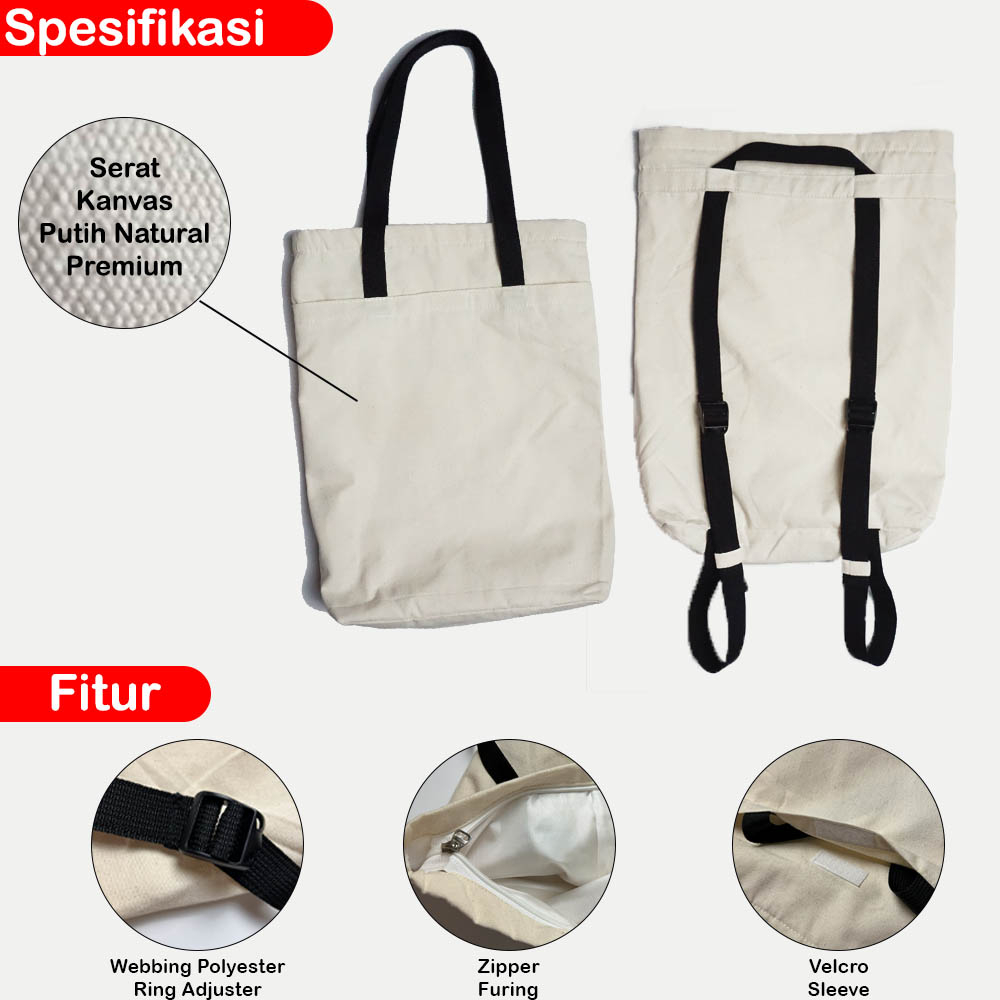 Tas Ransel Multifungsi Wanita Pria (Totebag Backpack T-BackPack)