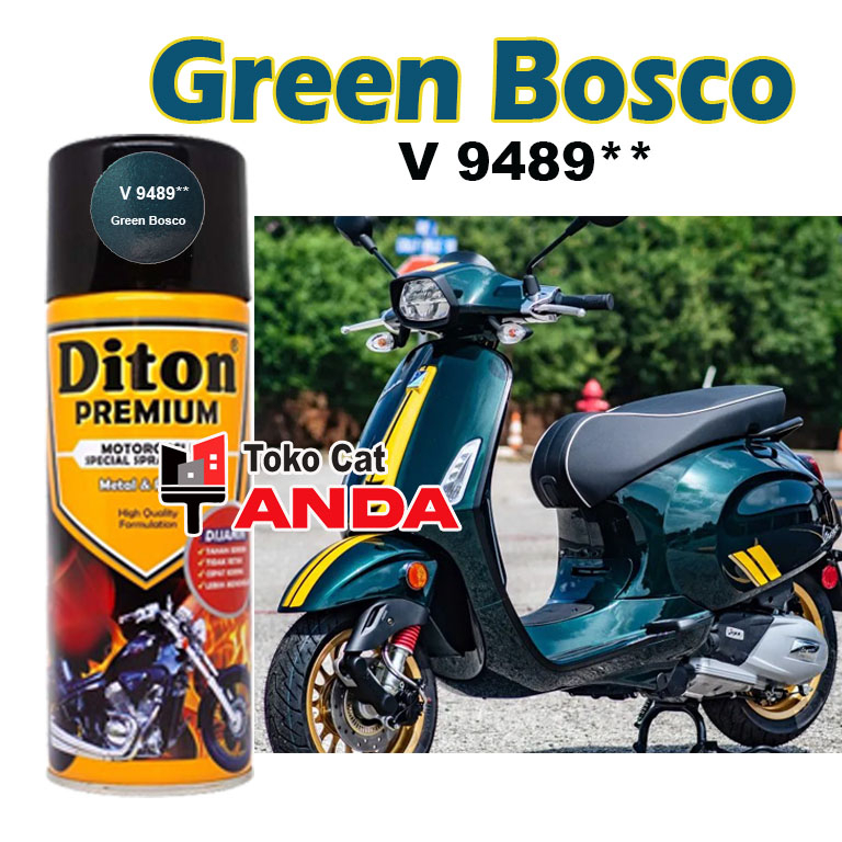 Diton Premium Vespa Green Bosco 9489 - Diton Hijau Tua Gelap Metalik Kilap Pespa pilok - Diton Vespa