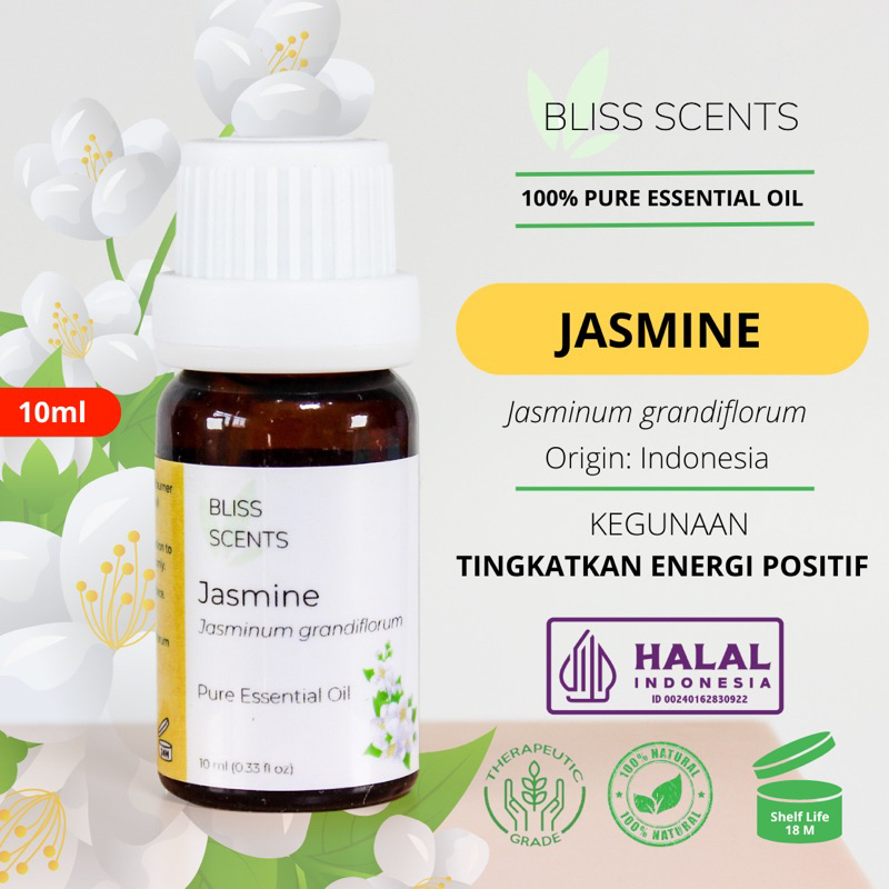 BLISS SCENTS Jasmine / Bunga Melati Essential Oil Aromatherapy 100% Murni Therapeutic Grade Aromaterapi