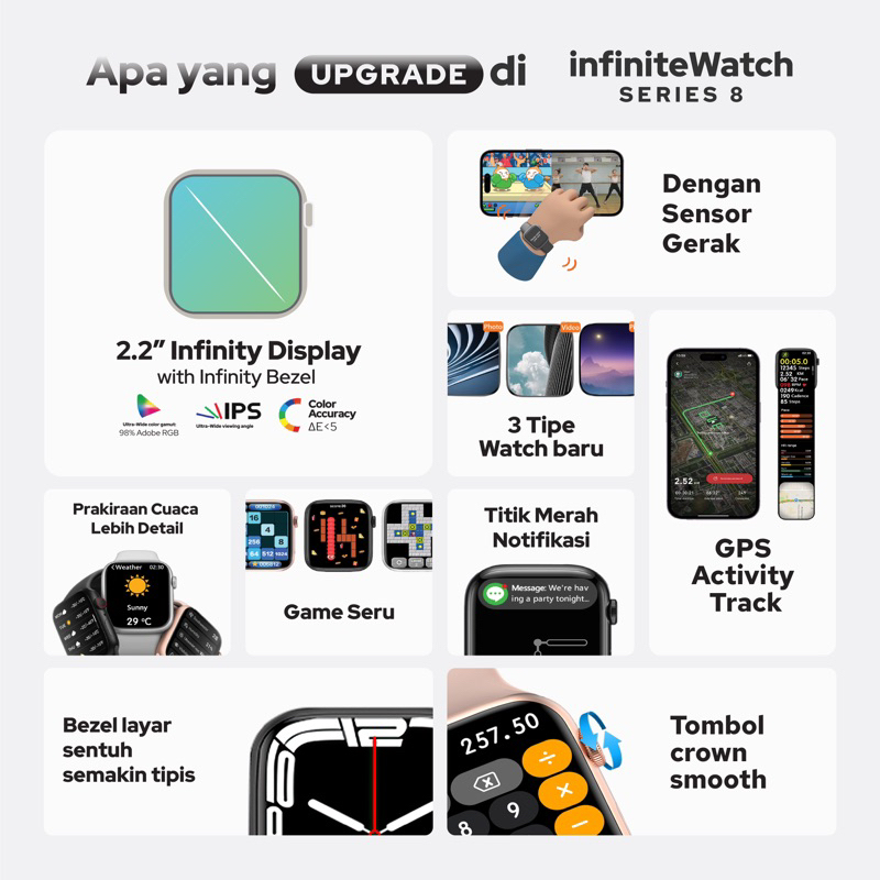 infiniteWatch Series 8 with 2.13&quot; Infinity Display