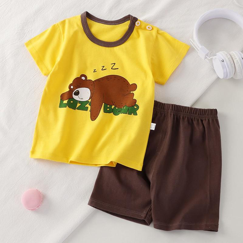 Setelan baju anak unisex Motif Karakter lucu / Pakaian bayi Import Korea usia 0-2 tahun