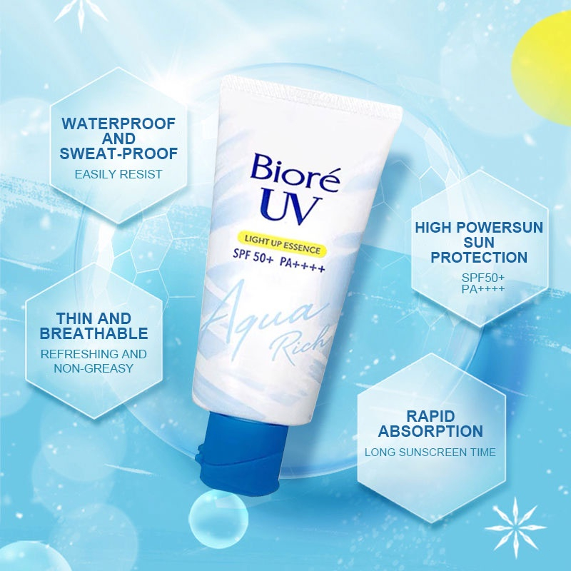 Biore UV Aqua Rich Light Up Glowing Essence Sunscreen SPF50+ PA++++ Sunscreen 70gr