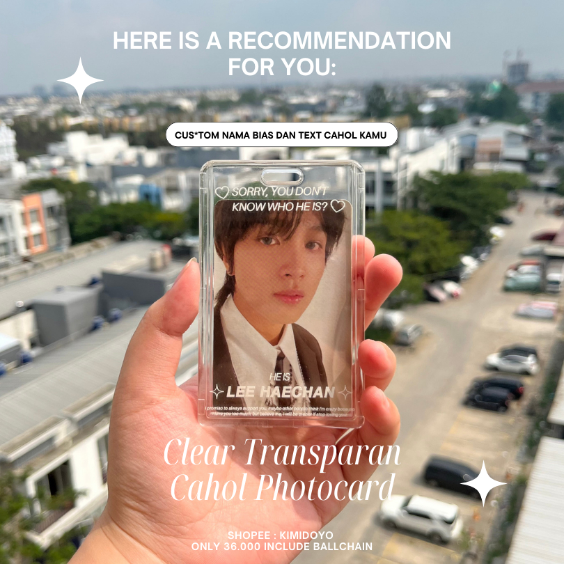 Card Holder Clear Transparan Cus*Tom Text and Name Bias Cahol Kpop