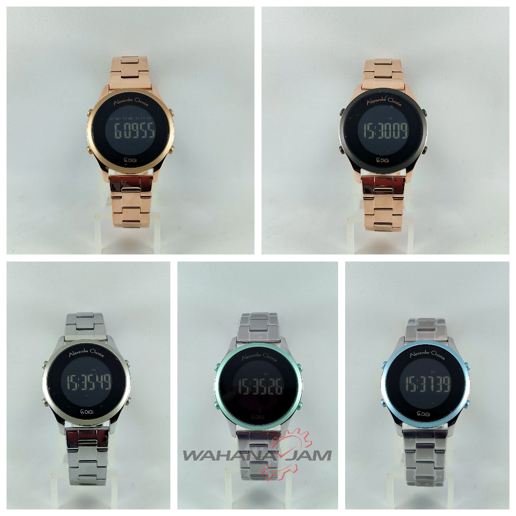 Alexandre Christie AC 9363 LH / Jam Tangan Wanita AC9363 Karet Rubber Digital Alexander Cewek