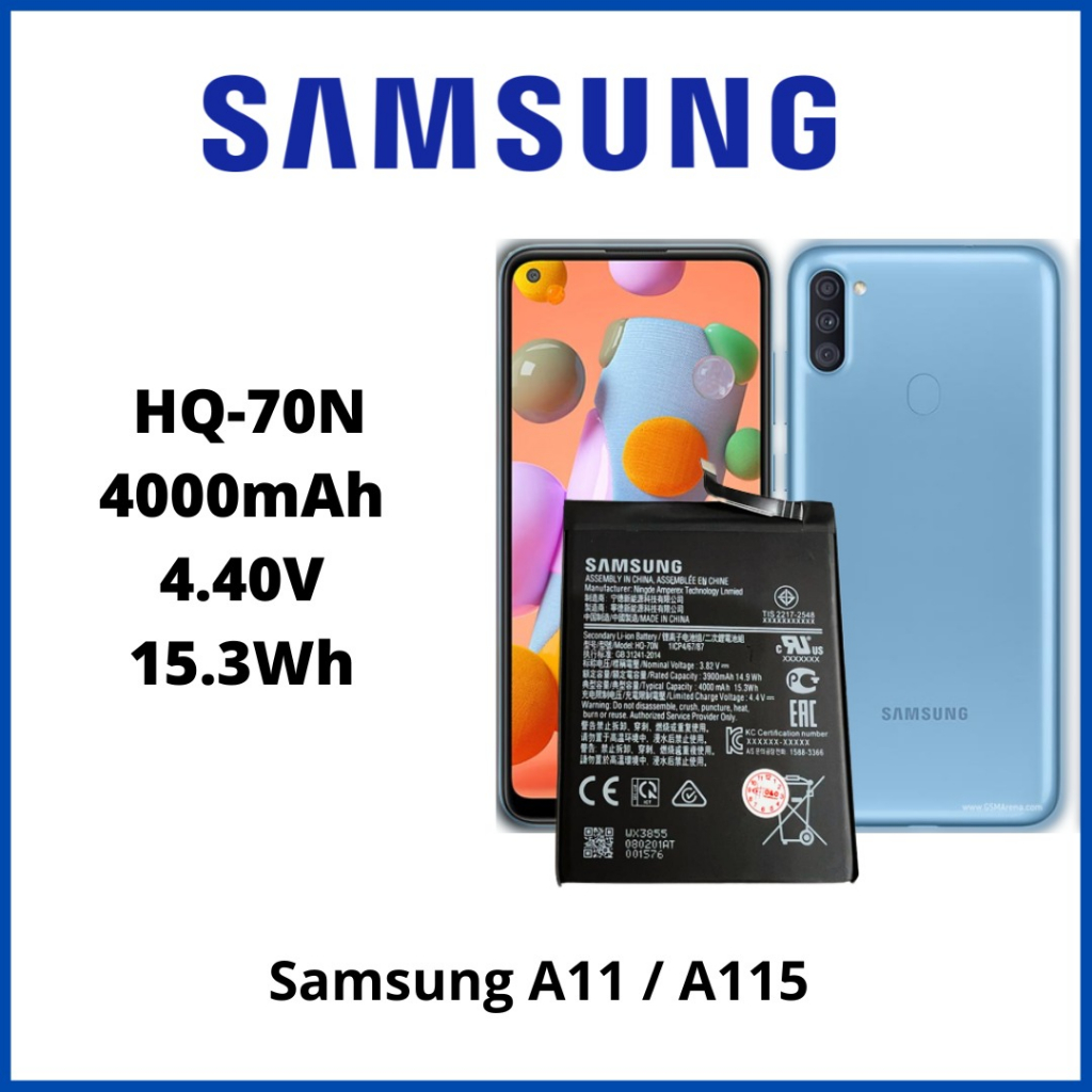 Batre Baterai Battery Origanal Samsung Galaxy A11/ A115 /  A21 / A215 / A10S / A107 / A20S / A207 HQ-70N HQ70N