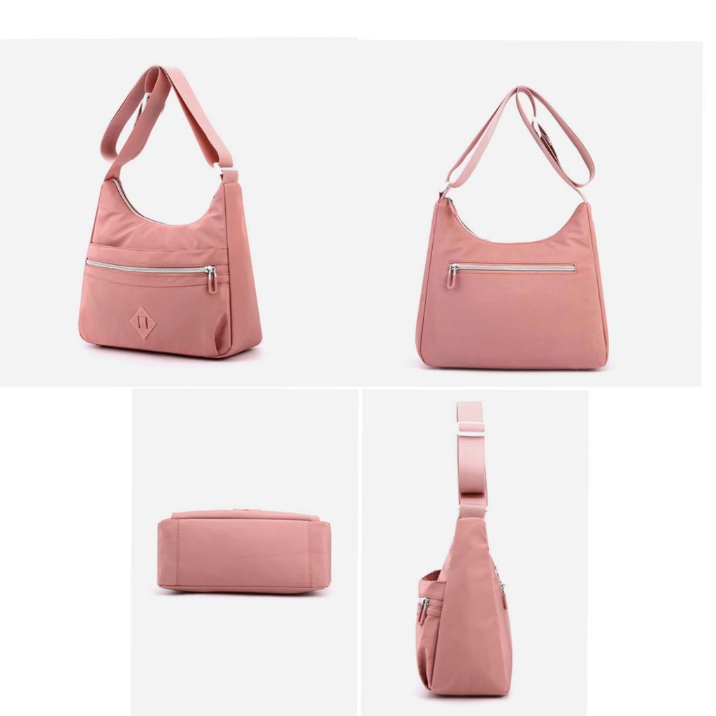 TAS SELEMPANG WANITA IMPORT ANTI AIR PINK BAGARIA TA830P3 PREMIUM SLING BAG KOREA REMAJA KEKINIAN SHOULDER BAHU SIMPLE FASHION BRANDED BATAM MURAH CEWEK CASUAL TERBARU