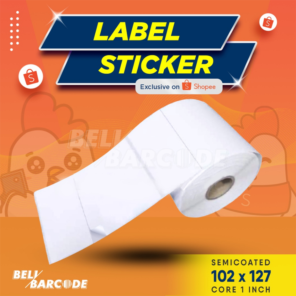 LABEL BARCODE SEMICOATED 102X127 ( 1LINE ) - KERTAS STIKER LABEL 120 X 127 @500