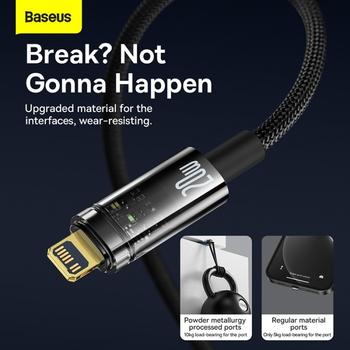 BASEUS Explorer Auto Power-Off Fast Charging Cable C to IP 20W 2m CATS