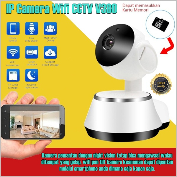 Wifi smart net camera v380 app cctv bisa di pantau lewat hp kamera cctv untuk rumah wifi kamera cctv