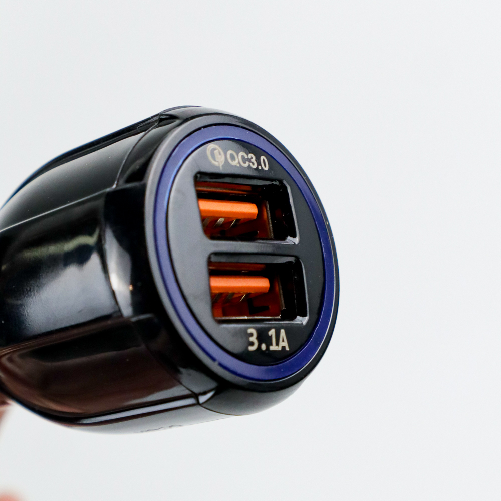 Taffware Car Charger colokan Mobil 2 Dual Usb port Charging Qc 3.0 3.1A  Qualcomm