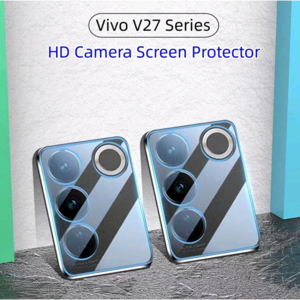 TEMPERED GLASS Camera Frame CLEAR Full Cover anti Gores Kamera Vivo V27 V27e V25 V25e