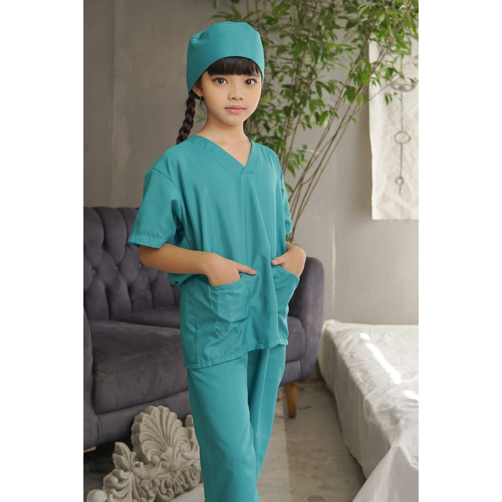 STELAN BAJU DOKTER ANAK / BAJU PROFESI DOKTER ANAK/BAJU DOKTER/JAS DOKTER/BAJU DOKTER BEDAH  ANAK/BAJU OKA