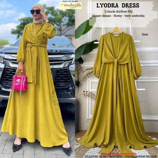 Baju pesta polos muslimah Dress viral wanita remaja dewasa Dres kondangan mewah Baju pesta muslimah 