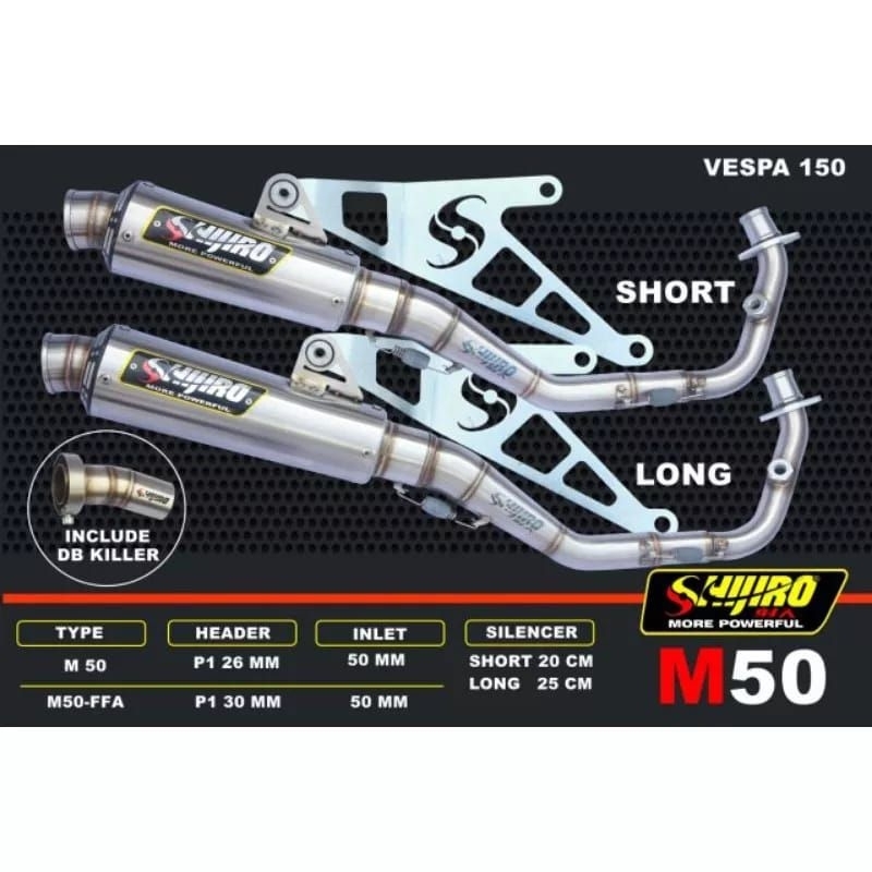 KNALPOT VESPA MATIC 150 TYPE M50 SHIJIRO RACING ORIGINAL