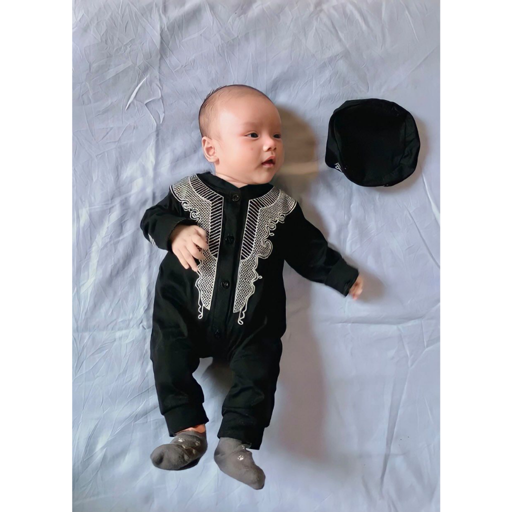 bersertifikasi SNI Koko Bordir Black Panther / BEARD Jumper Aqiqah Lucu Fashion Anak Bayi Cowok Laki Murah Terlaris