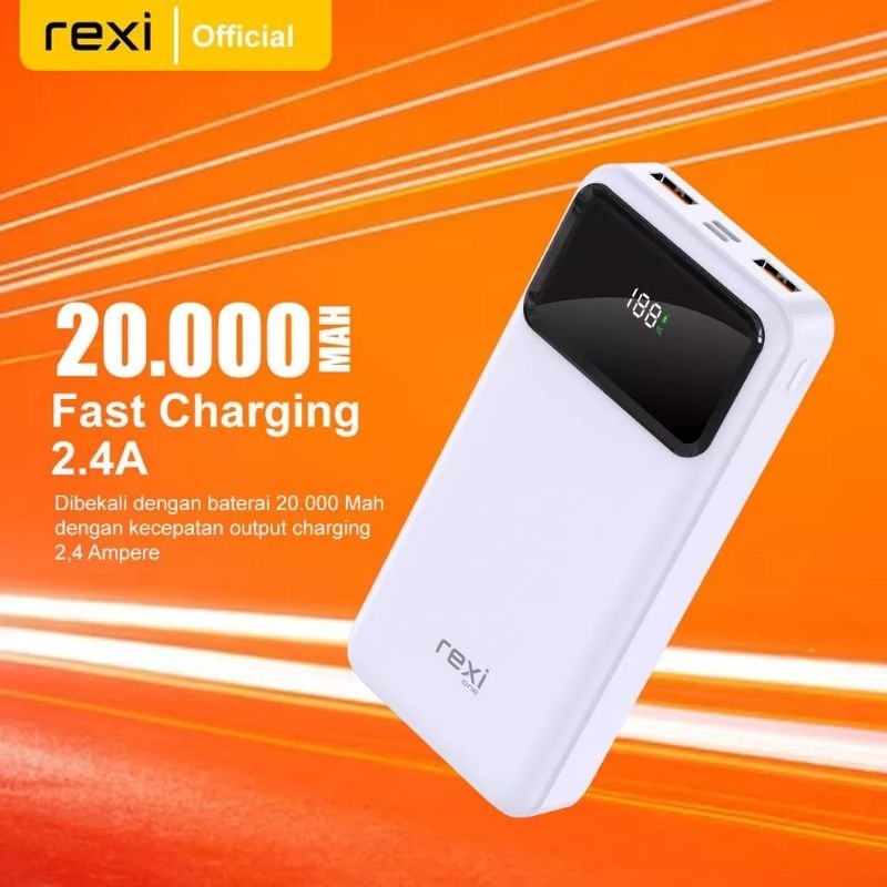 Rexi MF20 Powerbank 20000mAh LED Indicator Fast Charging