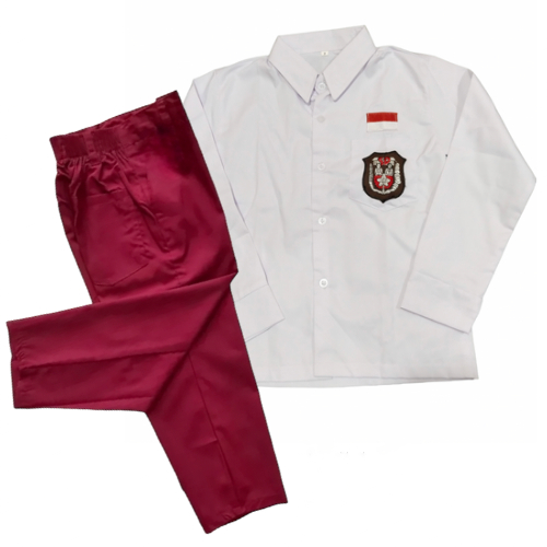 Seragam Sekolah SD Anak Laki laki/Seragam Sekolah SD Celana Panjang /Baju Panjang / Seragam Merah Pu