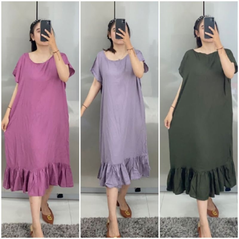 BISA COD GALERIAZKIYA DASTER RUFFLE PENDEK POLOS/ DASTER VIRAL POLOS/ DASTER RAYON PENDEK SELUTUT JU
