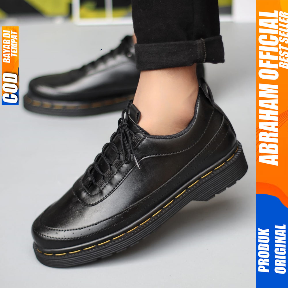 Sepatu Docmart Low Boots Casual Formal Pantofel Kerja Hitam Pria