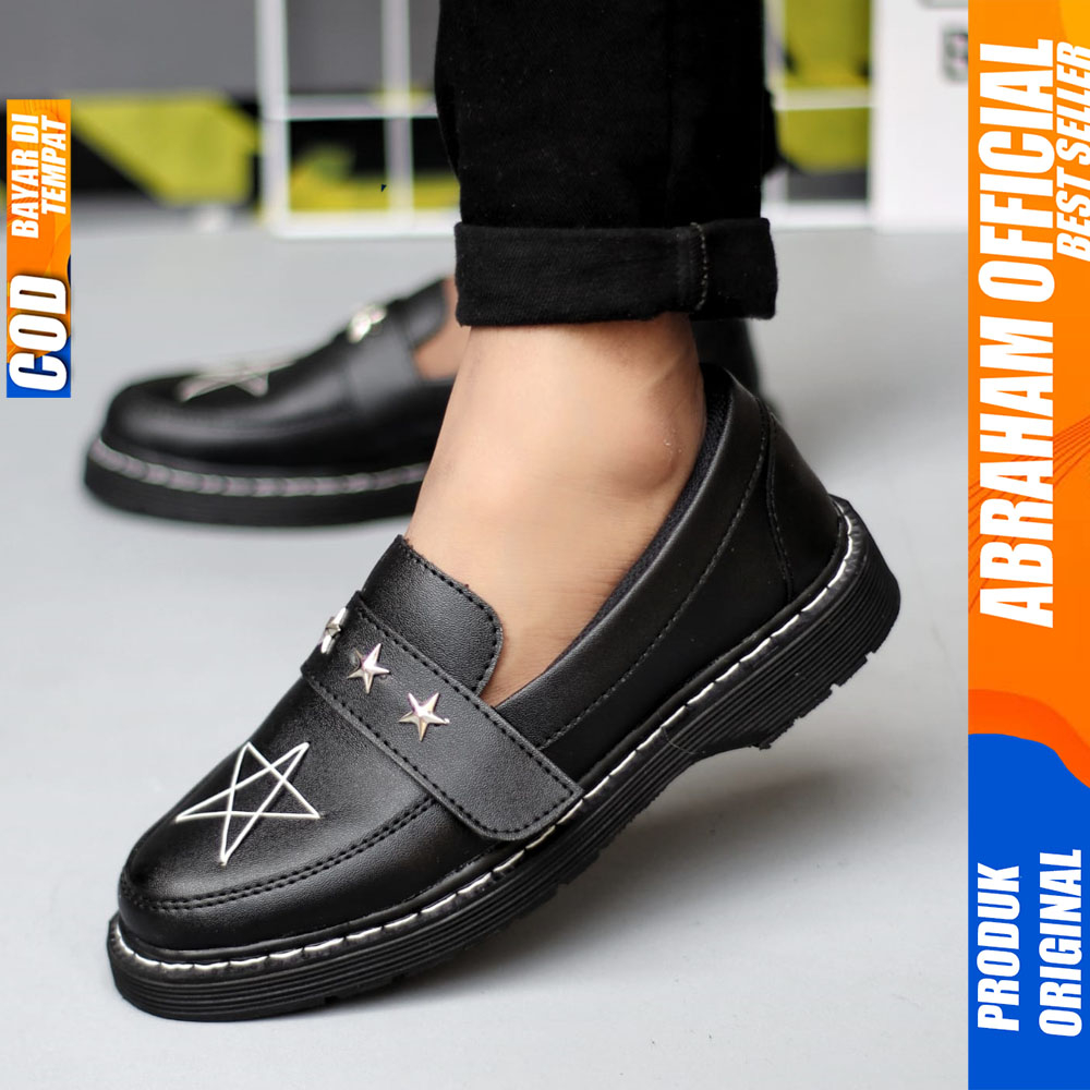 Sepatu Docmart Loafers Hitam Formal Pantofel Kerja Pria