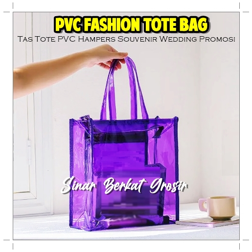 Tas PVC Totebag Korea Transparan / Tote Bag Hampers Souvenir Wedding Promosi