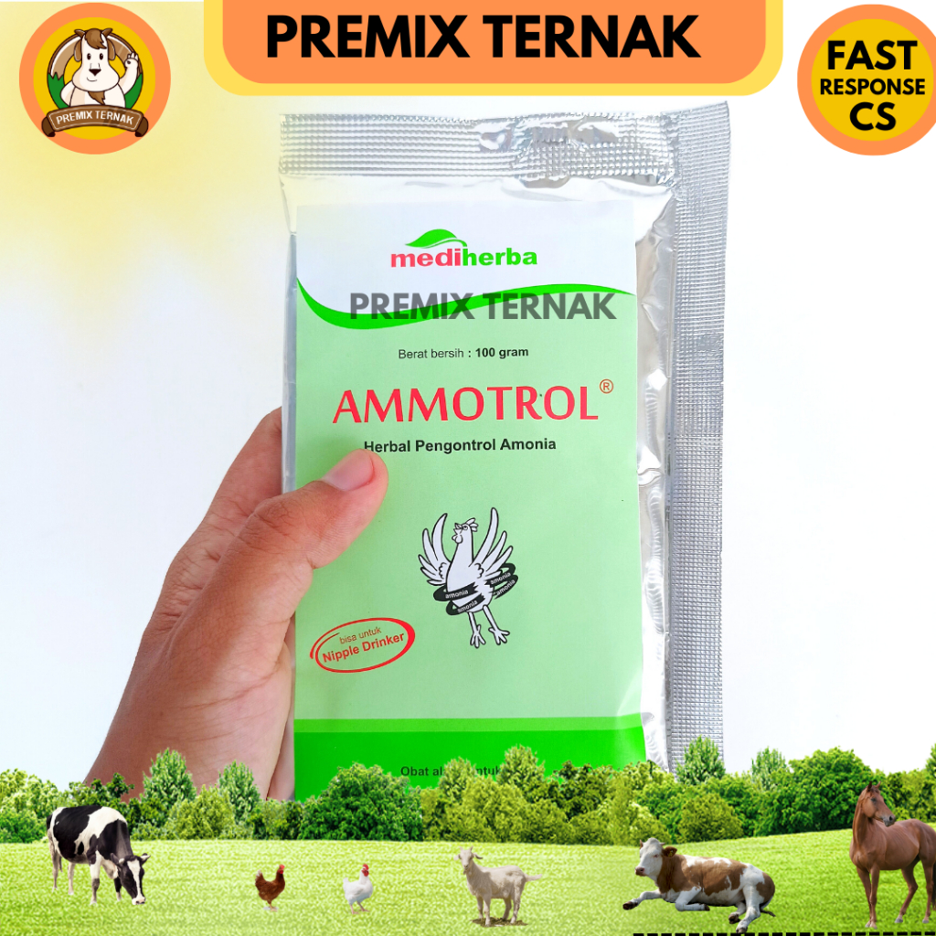 AMMOTROL 100 gr - Obat Herbal Penghilang Bau Kotoran Ayam Sapi Babi Semua Hewan