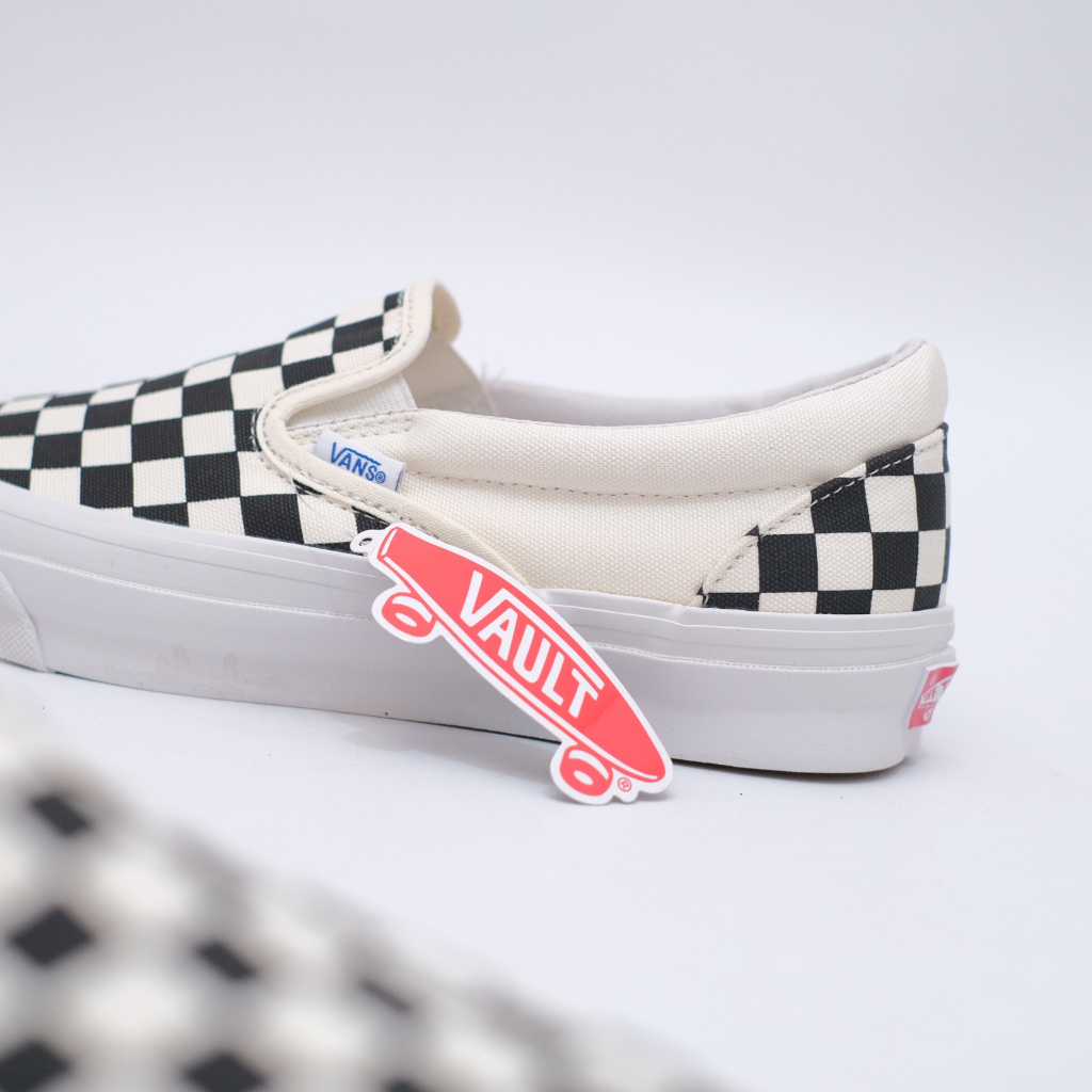 SALE DISKON! VANS SLIP-ON VAULT OG LX CHECKERBOARD BLACK/WHITE 100% ORIGINAL BNIB ( SPRING SUMMER '20 )