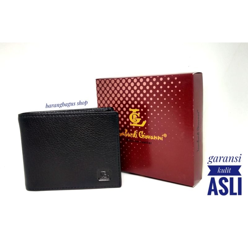 Dompet original ORI bukan KWan kulit asli pria cowok Lombardi Giovanni kuat halus model 3 dimensi / 3 slot uang kertas