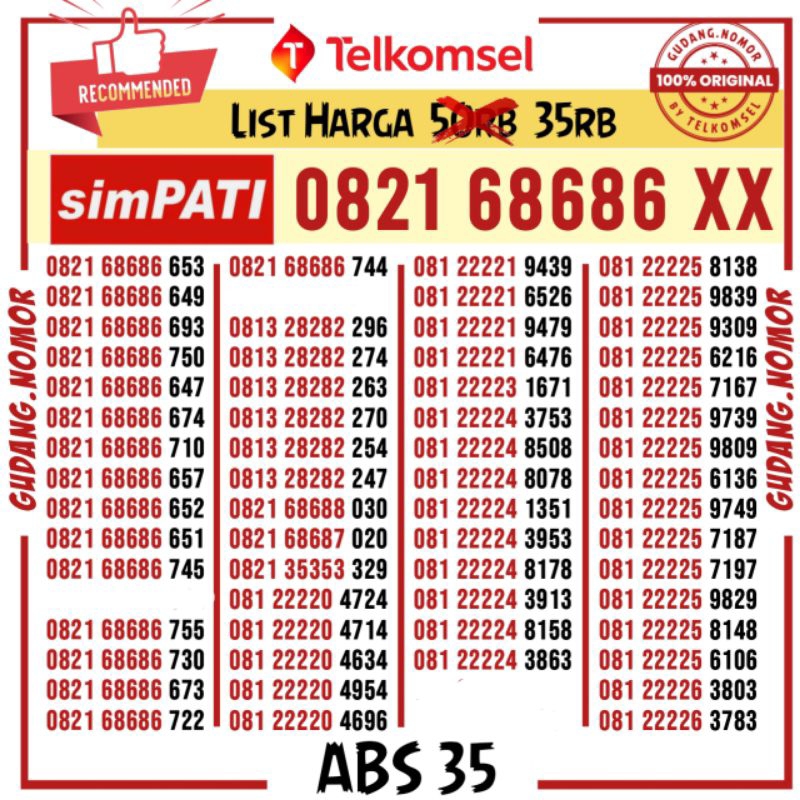 Nomor Cantik Simpati Telkomsel Kualitas Original Resmi by Telkomsel Seri 9000 Nomer Cantik Simpati Kartu Perdana Simpati Cantik No Cantik Simpati