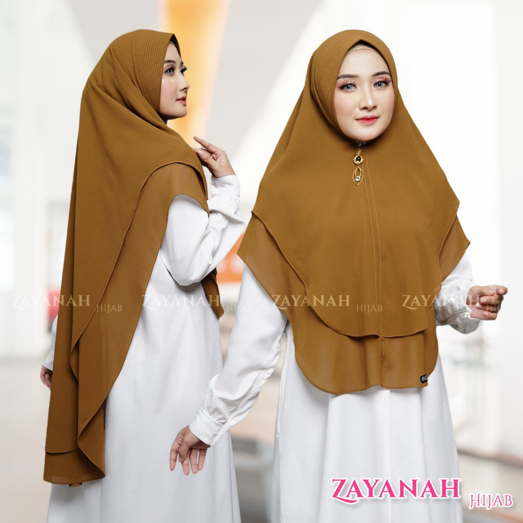 Khimar Syari Ceruty 2 Layer Oval Standar/Hijab Instan Oval Standar 2 Layer Ceruty Premium Terlaris