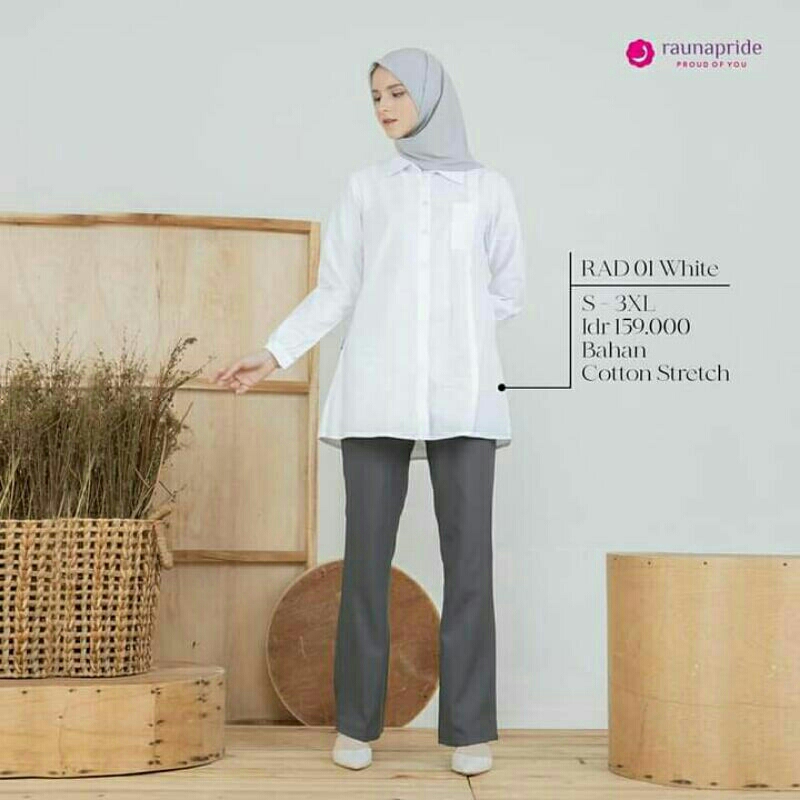 BAJU ATASAN RAD 01 WHITE BY RAUNA