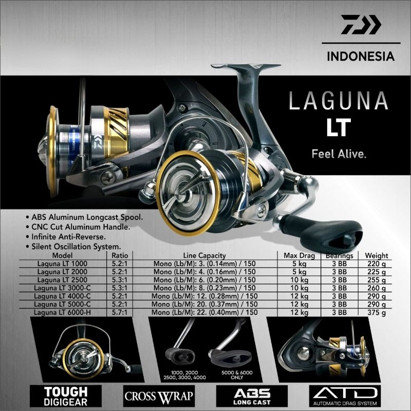 REEL DAIWA LAGUNA LT. 1000.2500.3000 (FD)