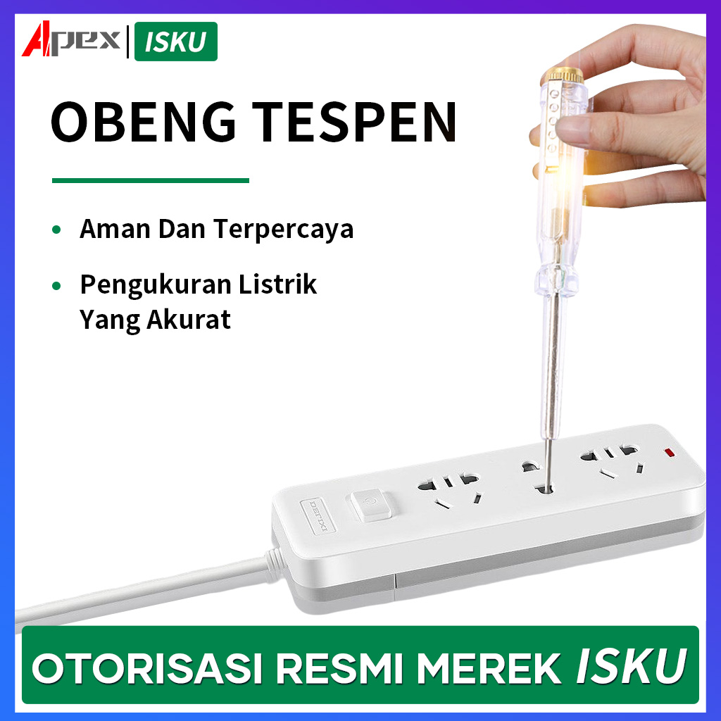 ISKU Obeng Test Pencil Tester TesPen Obeng Tes with Indicator Dual LED Tespen Listrik Multifungsi