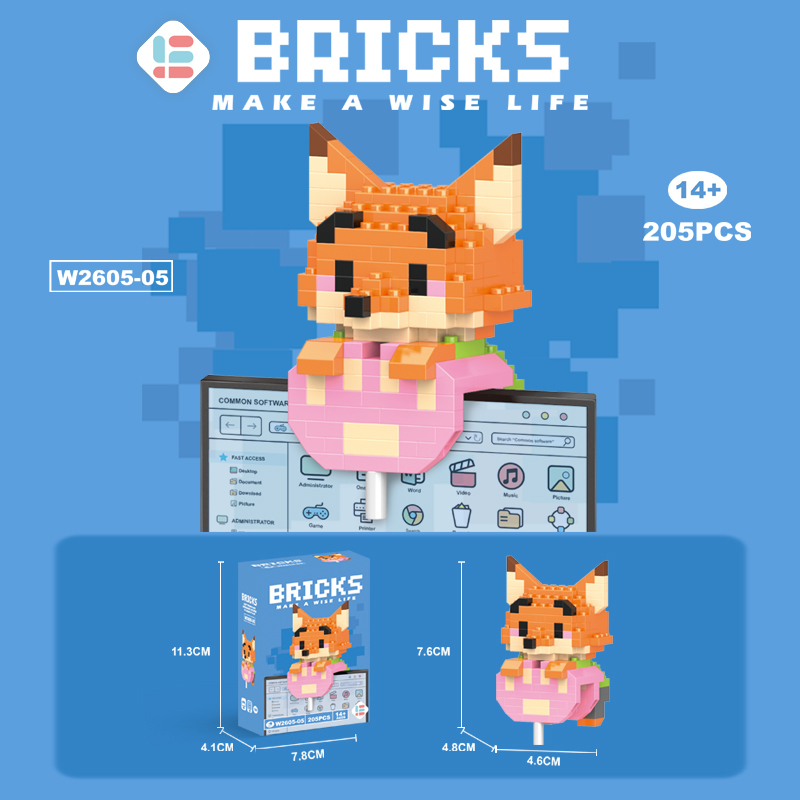 Nano Block Lucu Karakter Kartun Mainan Balok Susun Mainan Anak Edukatif Anak Toy DIY 3D Puzzle Dekorasi Brick Block