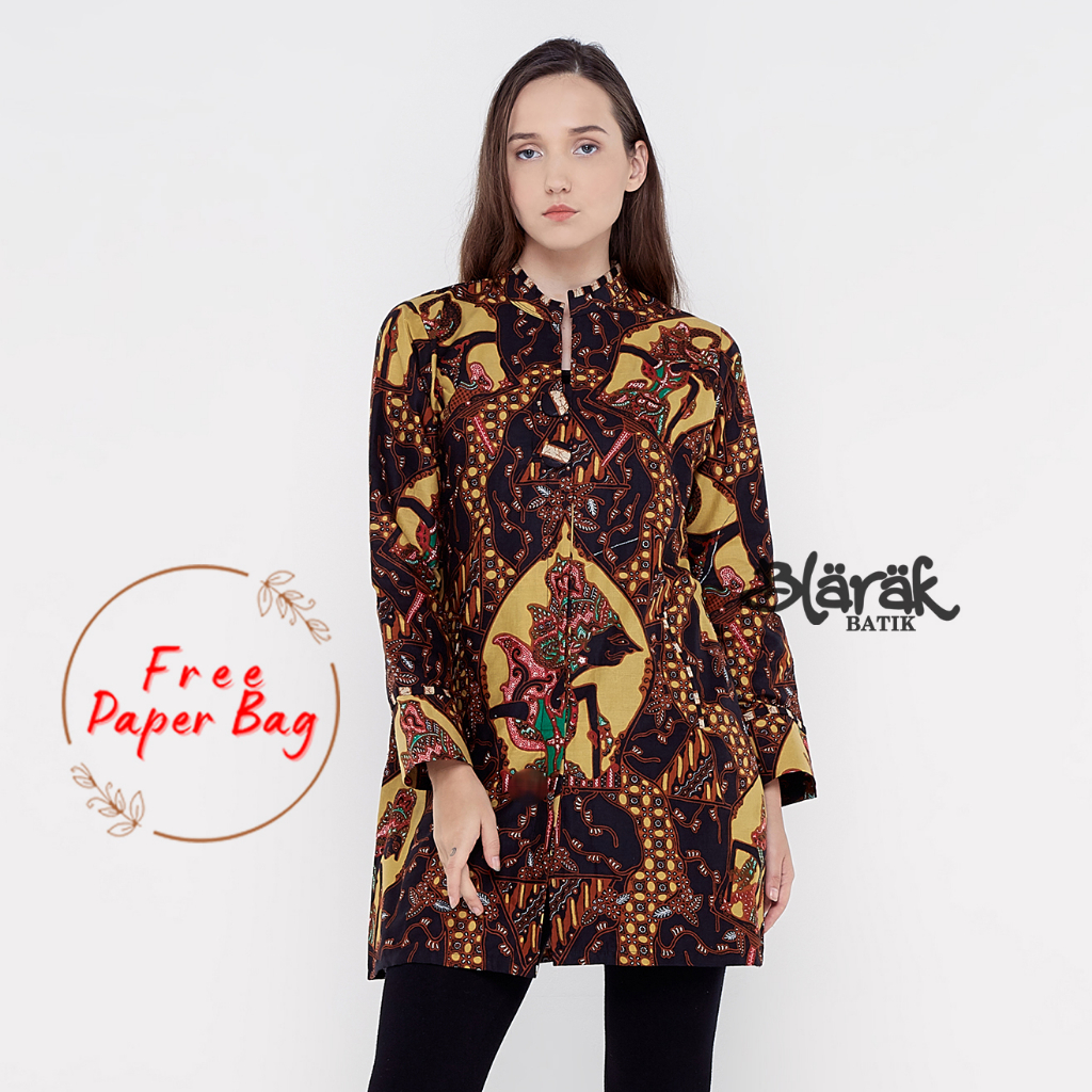 BLARAK -  Tunik Batik Wayang Cokelat