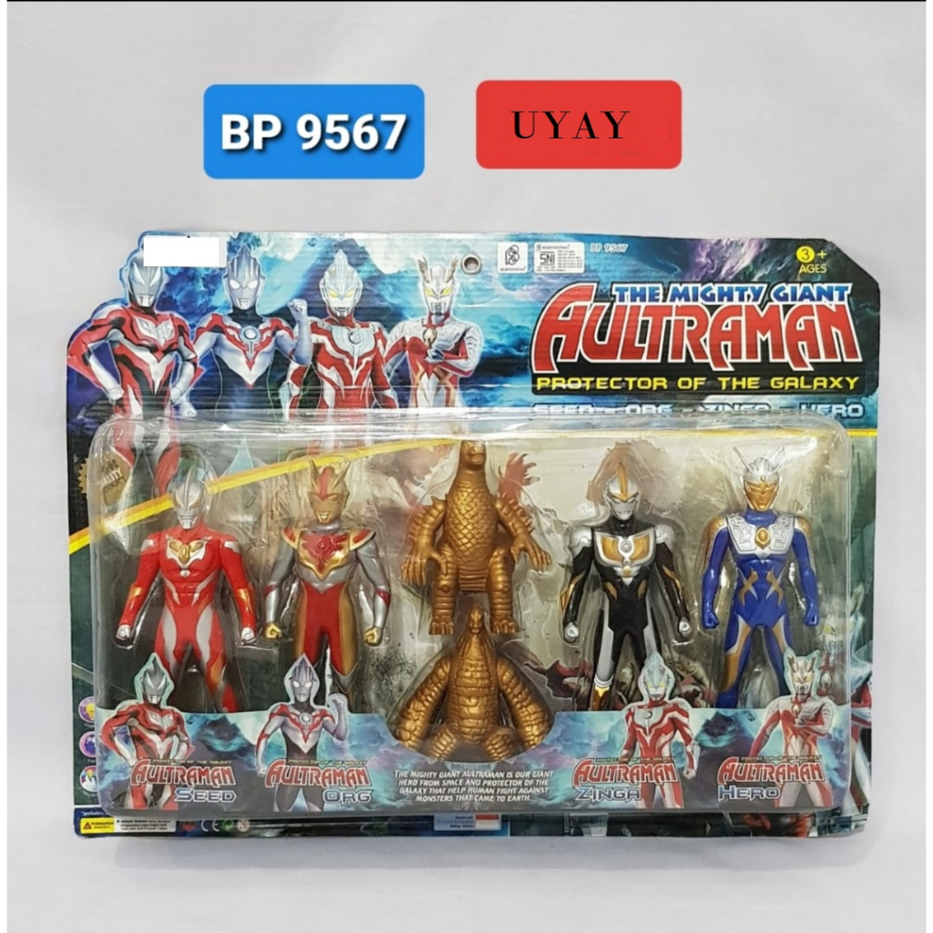 mainan figure ultraman monster set the mighty giant ultraman BP 9567 mainan anak laki laki