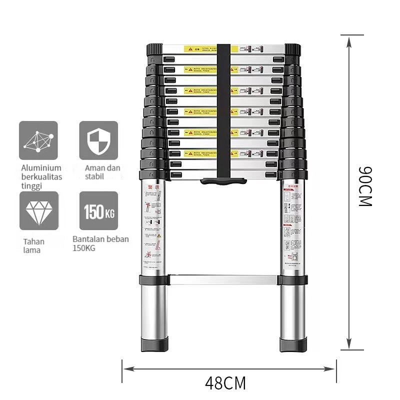 HIGHLINE Tangga Telescopic Lipat Aluminium Teleskopik Single Ladder