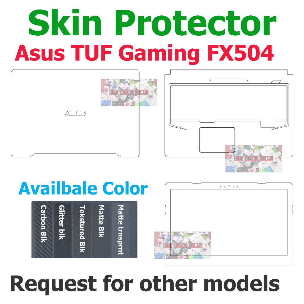 Asus TUF FX504 Gaming skin Guard Protector Palmrest Transparent Matte