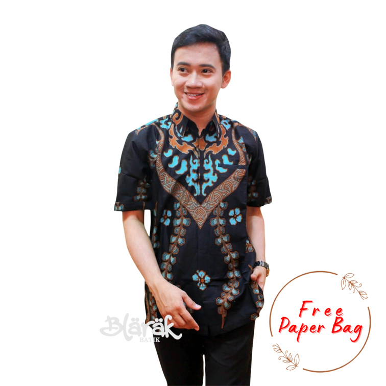 BLARAK - Kemeja Batik Pria Lancip Biru