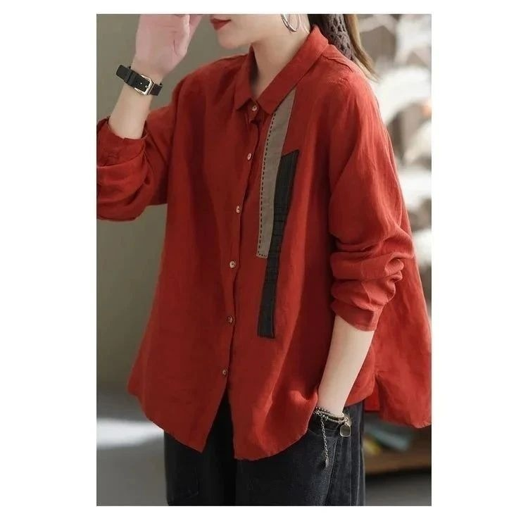 Blouse Wanita Busui Friendly Korea Malena Blouse bahan linen ( kancing depan ) Blouse wanita korean style Terbaru 2023 Kemeja wanita oversize Baju atasan warna hitam , putih ,coral , milo